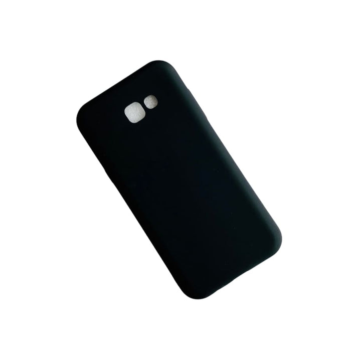 Silicone phone case for Samsung Galaxy A7 (2017) by 9eight5, black flexible protective cover with textured grip.