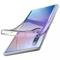 Clear silicone case for Samsung Galaxy Note 10 by 9eight5, showcasing slim, flexible protection with transparent design.