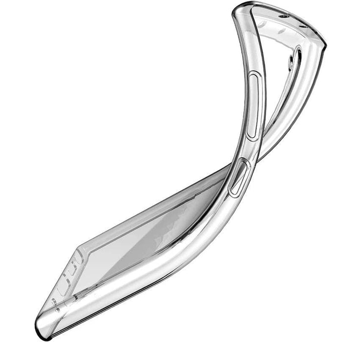 Clear silicone case for Samsung Galaxy Note 10 by 9eight5, showing a slim, protective phone cover with a transparent design.