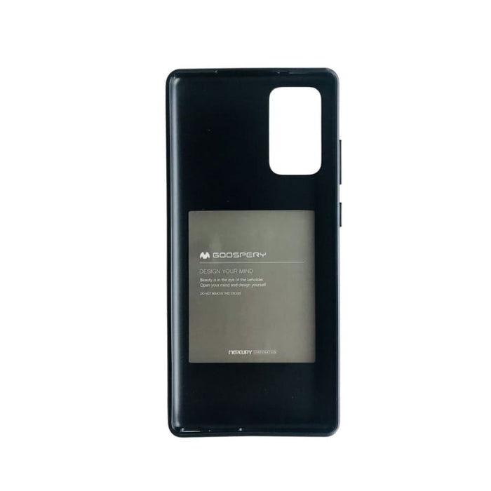 Black silicone case for Samsung Galaxy Note 20, 9eight5 brand, designed to protect and fit the mobile phone snugly.