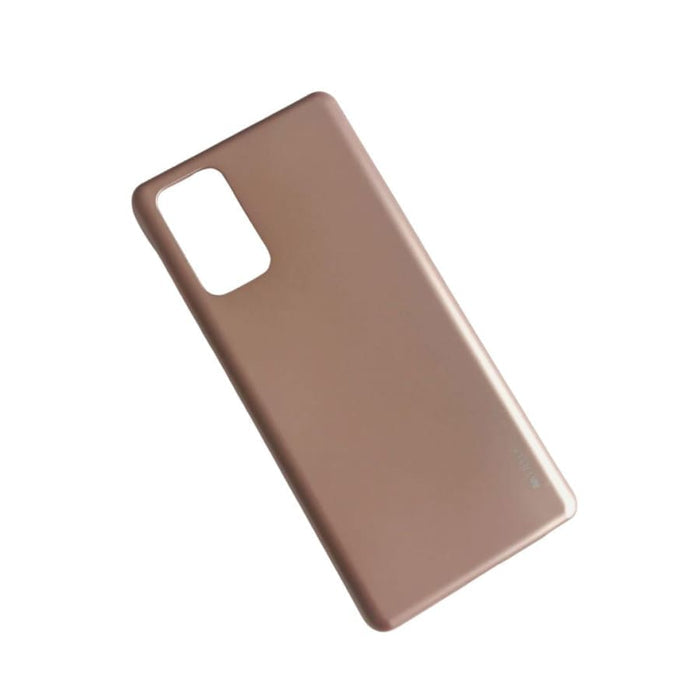 Rosegold silicone phone case for Samsung Galaxy Note 20 by 9eight5, showing a smooth, flexible protective cover.