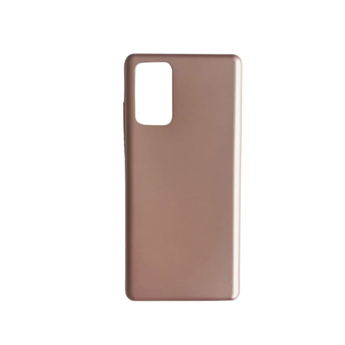 Rosegold silicone phone case for Samsung Galaxy Note 20 by 9eight5, showing a sleek, flexible cover with precise cutouts.