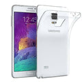 Clear silicone case for Samsung Galaxy Note 4 by 9eight5, showing a transparent protective cover on the phone.