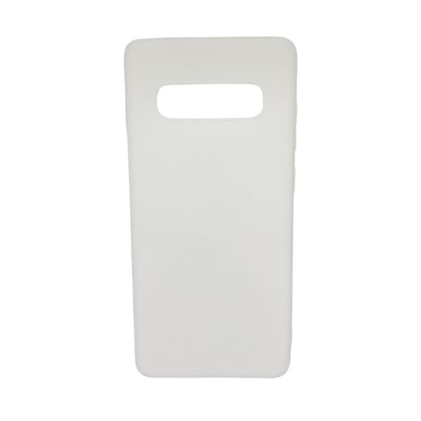 White silicone phone case for Samsung Galaxy S10 Plus by 9eight5, showing the sleek, protective design fitted on the device.