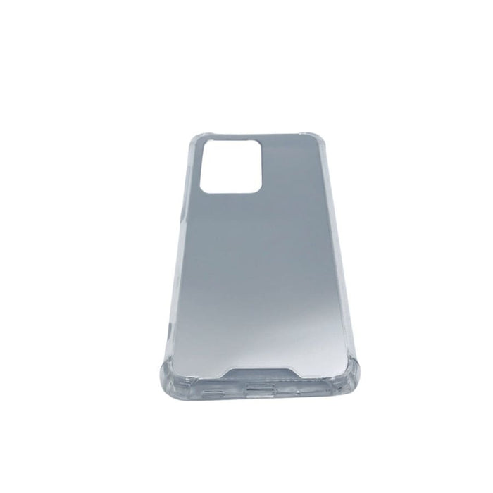 Silver mirror silicone case for Samsung Galaxy S20 Ultra by 9eight5, showing a reflective, smooth phone case with subtle branding.