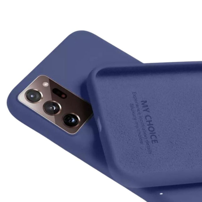 Silicone phone case for Samsung Galaxy S21 Plus by 9eight5, showing a smooth, flexible black cover with precise cutouts.