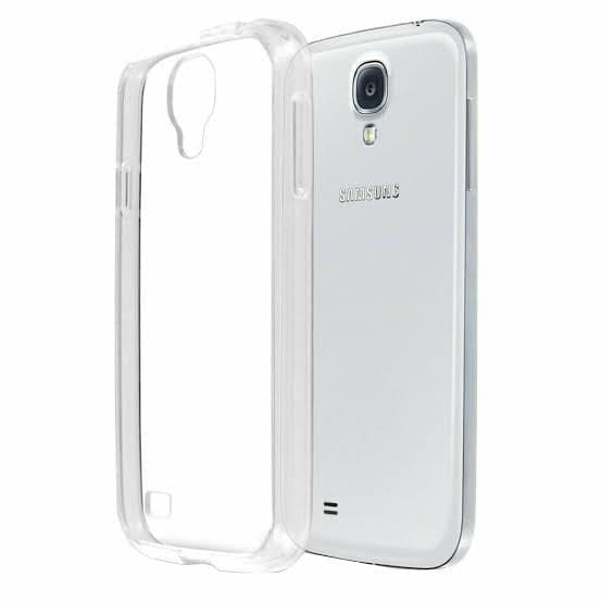 Clear silicone case for Samsung Galaxy S4 by 9eight5, showing the protective, flexible phone cover with precise cutouts.
