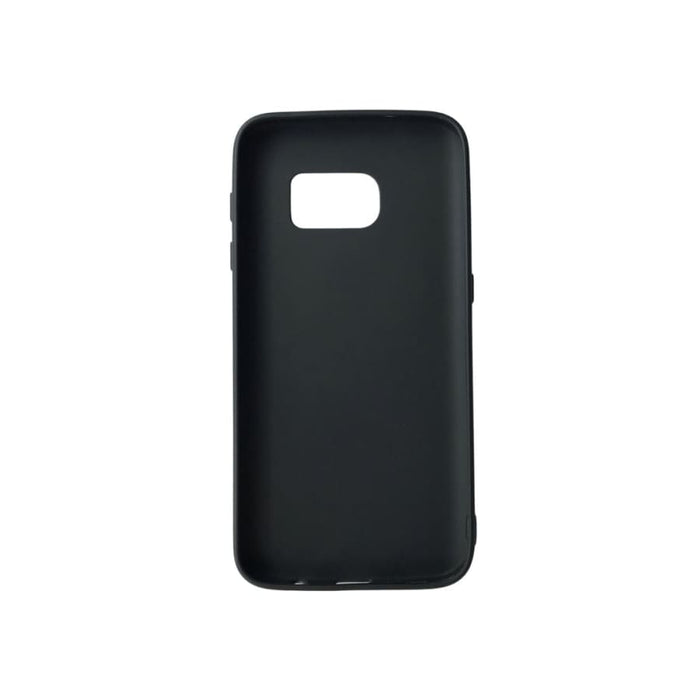 Black silicone case for Samsung Galaxy S8 by 9eight5, showing a snug fit and smooth texture on the phone.