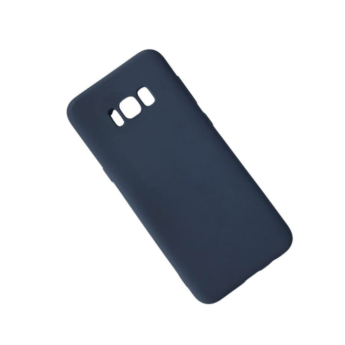 Silicone phone case for Samsung Galaxy S8 Plus by 9eight5, showing smooth, flexible material with precise cutouts for buttons and ports.