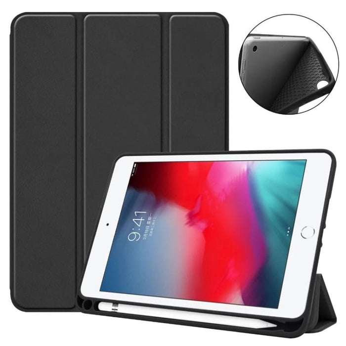Black silicone cover for iPad Mini 4 and 5th generation, designed by 9eight5, protecting and customizing the tablet.