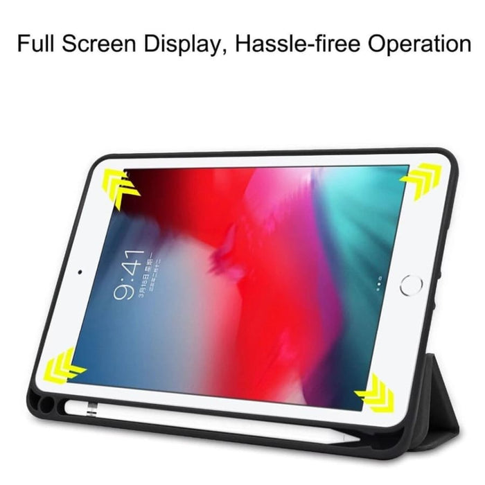 Black silicone cover for iPad Mini 5th generation by 9eight5, designed to protect and enhance the tablet's appearance.