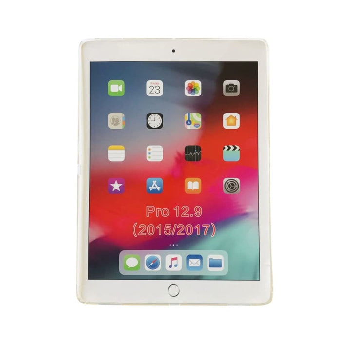 Silicone cover for iPad Pro 12.9 inch 1st and 2nd gen by 9eight5, showing the protective pink case on the tablet.