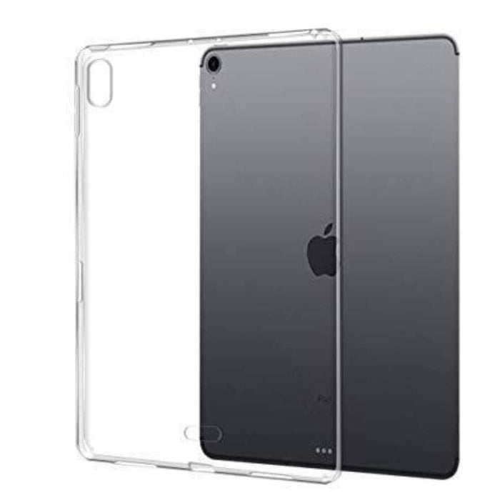 Clear silicone cover for iPad Pro 12.9” 3rd gen by 9eight5, showing the slim, flexible protective case on the tablet.