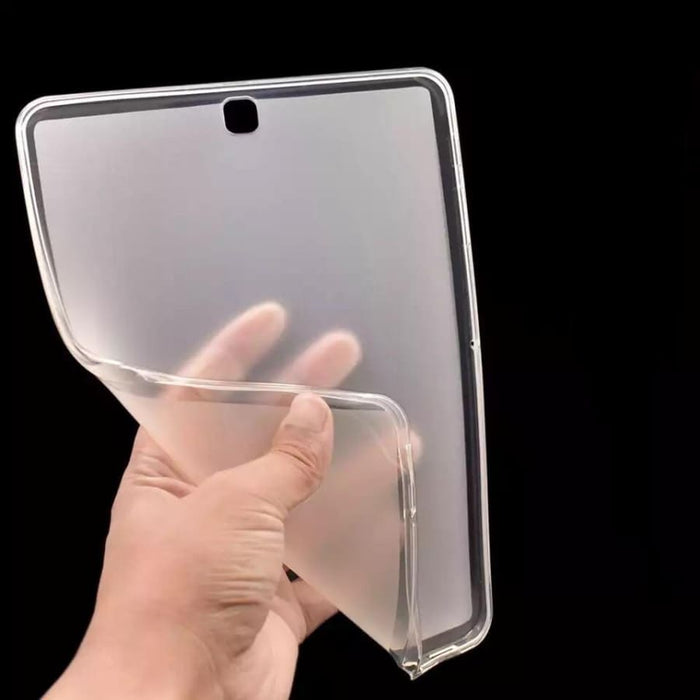Clear silicone cover for Samsung Galaxy Tab S2 8.0-inch T710, T715, T719 by 9eight5, showing the protective transparent case.