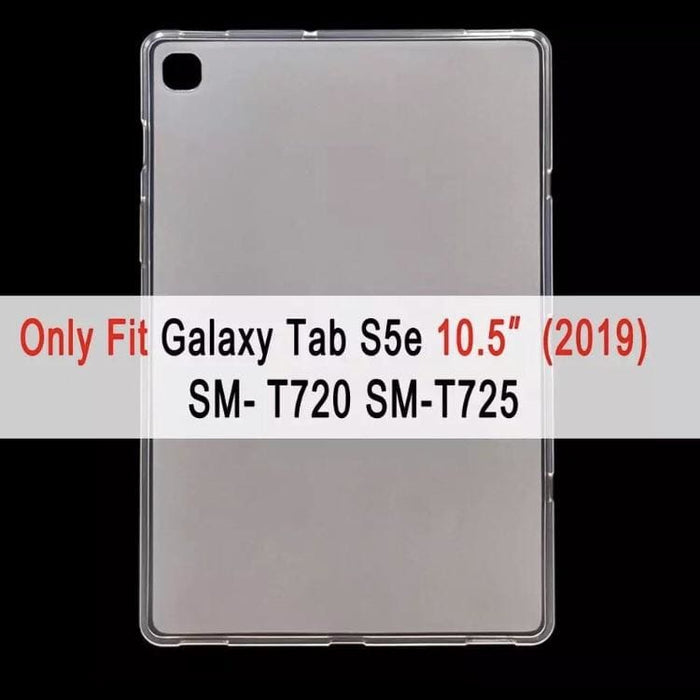 Clear silicone cover for Samsung Galaxy Tab S5e 10.5-inch (2019), model T720/T725, by 9eight5, shown on tablet with protective material