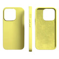Habicare 9eight5 silicone iPhone case for iPhone 6 to 15 series in yellow, brown, and dark green, showing the protective design.