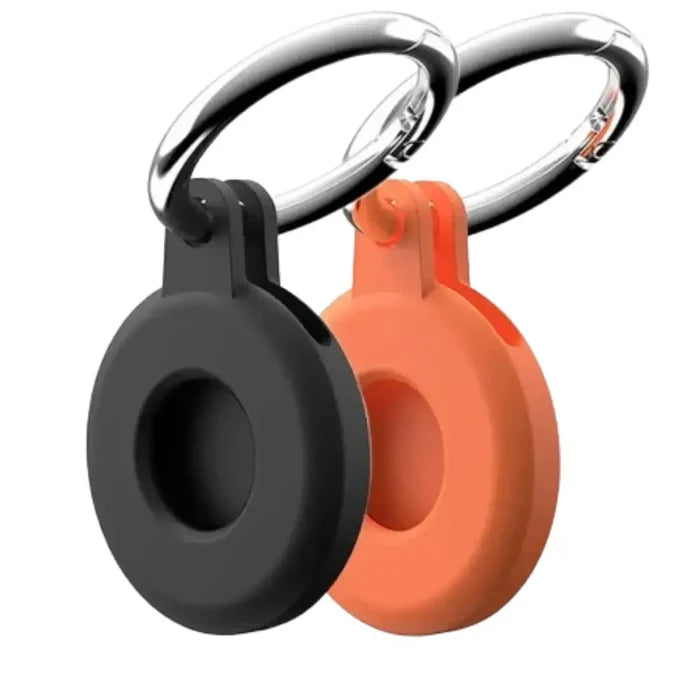 Silicone keychain case for Apple AirTag TWS by Habicare, featuring durable material and secure attachment for tracking devices.