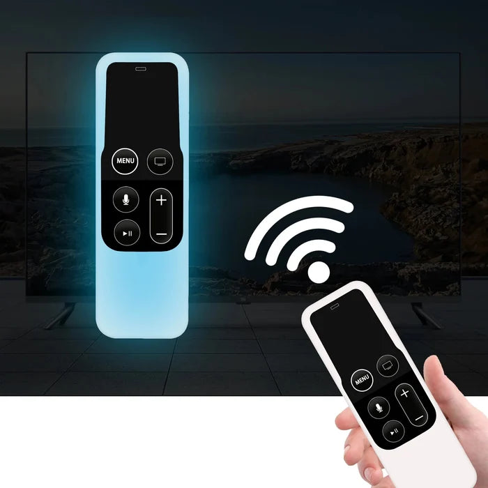 Habicare HBC silicone protective cover for Apple TV 4 remote in multiple colors, snug fit, soft silicone material, and stylish design.