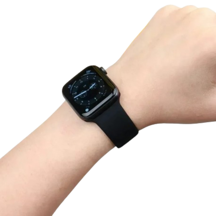 Habicare silicone replacement strap for Apple Watch Series 38mm-42mm, available in 45 colors, designed for comfortable wear.