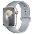 Habicare silicone replacement strap for Apple Watch Series 38mm-42mm, available in 45 colors, shown in a close-up image.