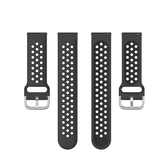 Habicare silicone sport strap for Fitbit Blaze, Versa, Versa 2, and Lite Series, shown in a vibrant blue color.