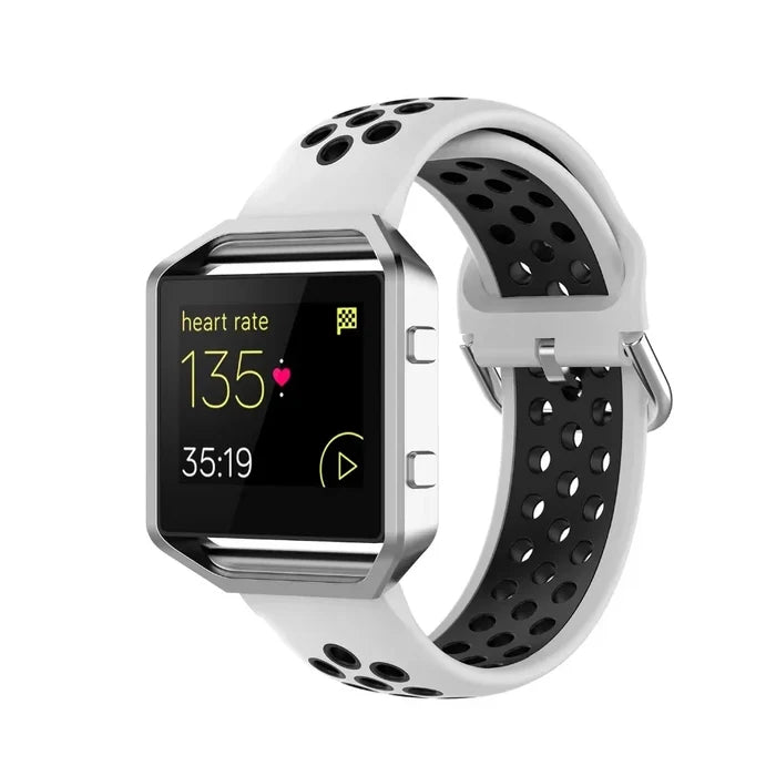 Habicare silicone sport strap for Fitbit Blaze, Versa, Versa 2, and Lite Series in 15 vibrant colors, TWS style, flexible and durable.