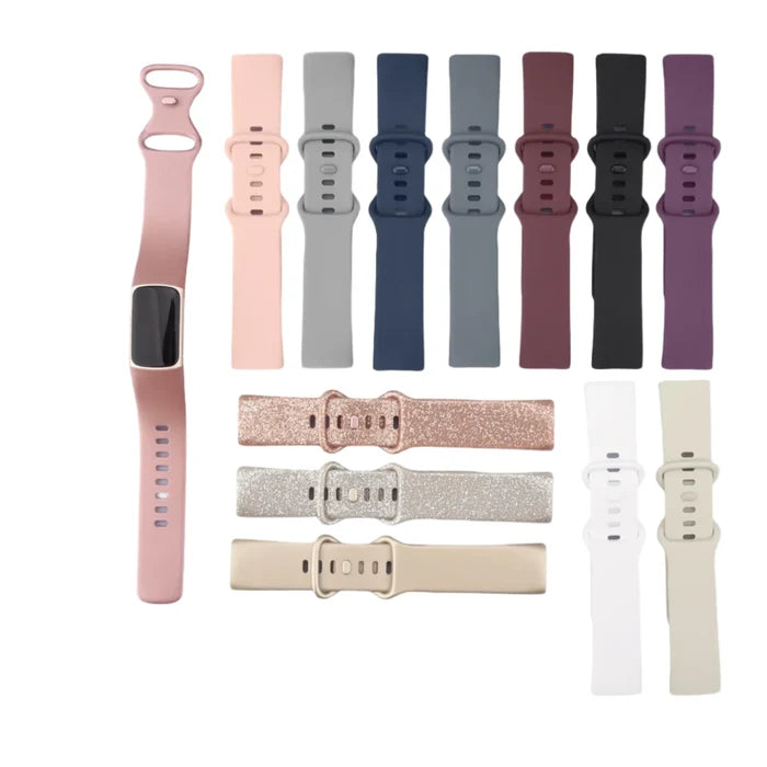 Habicare silicone sport strap for Fitbit Charge 5 series, available in 25 colors, designed for comfortable, secure wrist wear