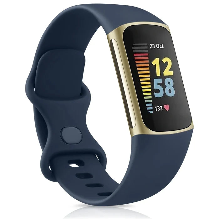 Habicare silicone sport strap for Fitbit Charge 5, TWS style, available in 25 colors, flexible and durable fitness accessory