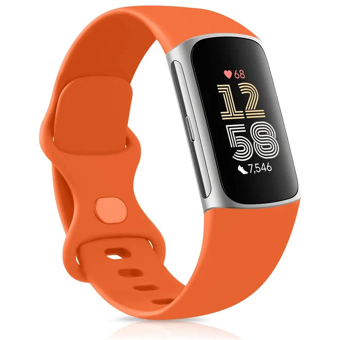 Habicare silicone sport strap for Fitbit Charge 5, TWS style, in multiple colors, offering a comfortable fit for active use.
