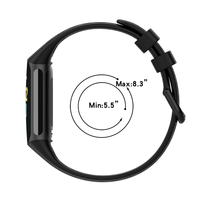 Habicare silicone sports strap for Fitbit Charge 5/6 series, TWS design in vibrant colors, flexible and comfortable fitness accessory.