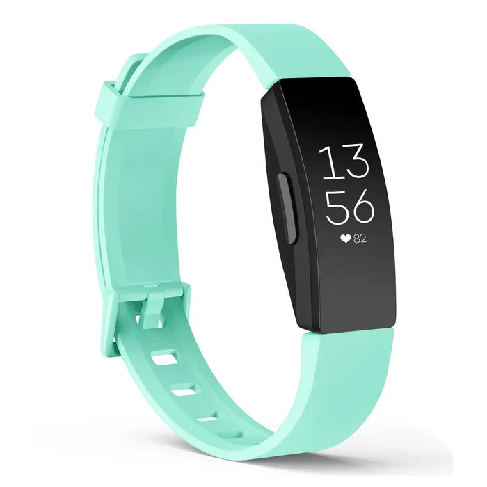 Habicare silicone strap for Fitbit Inspire 2 in various colors, designed for a secure fit and comfortable wear.