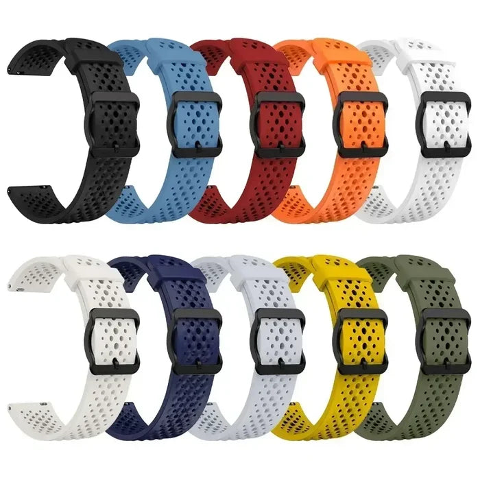 Habicare silicone strap for Garmin Forerunner and Venu series, 20mm or 22mm width, available in 20 colors, TWS compatible.