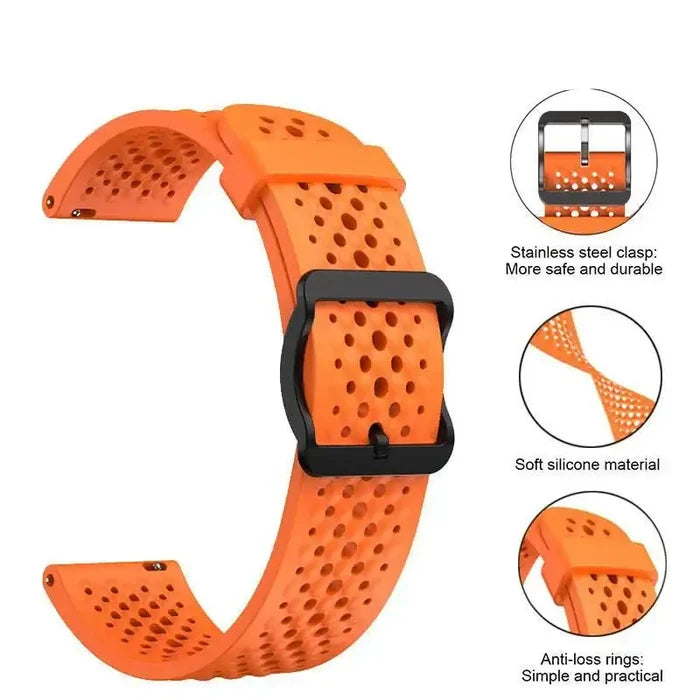 Habicare silicone strap for Garmin Forerunner and Venu series, 20mm or 22mm width, available in multiple colors.