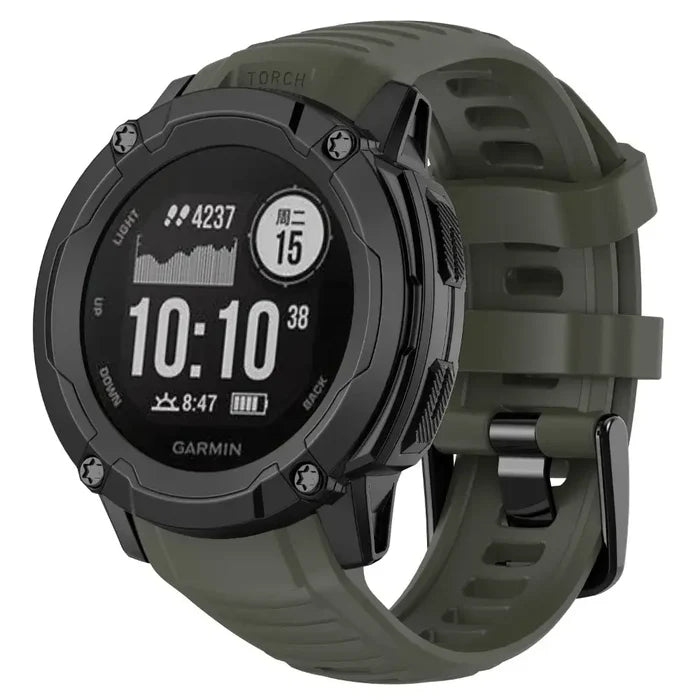 Habicare silicone strap for Garmin Instinct 2X Solar Series, TWS band available in four vibrant colors.