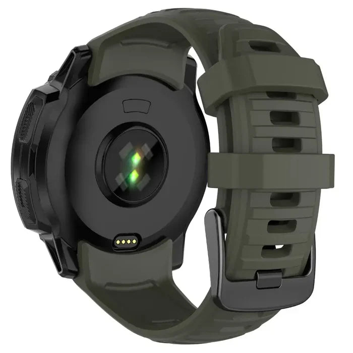 Habicare silicone strap for Garmin Instinct 2X Solar Series smartwatch, available in four vibrant colors.