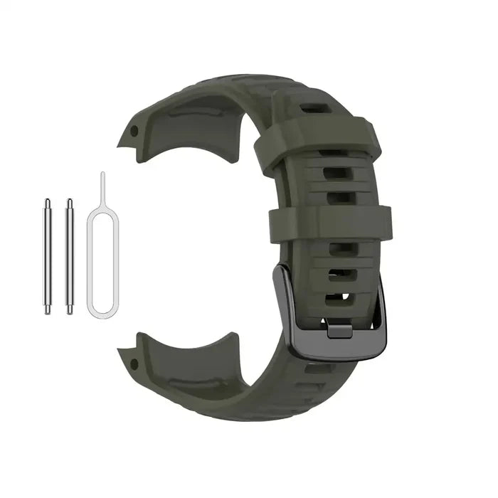 Habicare silicone strap for Garmin Instinct 2X Solar Series, TWS style, in four vibrant colors, designed for comfortable wear.