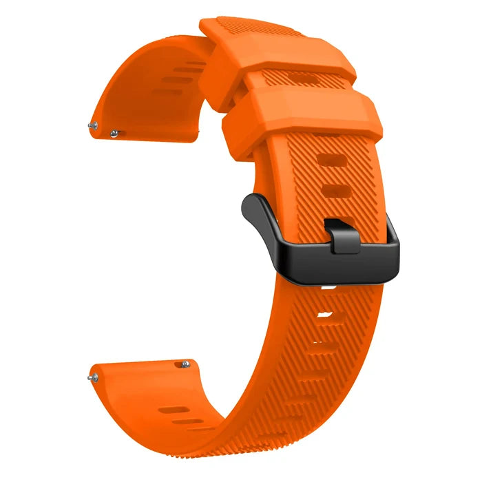 Habicare silicone TWS strap for Garmin Vivoactive 4, available in 13 colors, shown in a close-up image of the strap's textured surface.