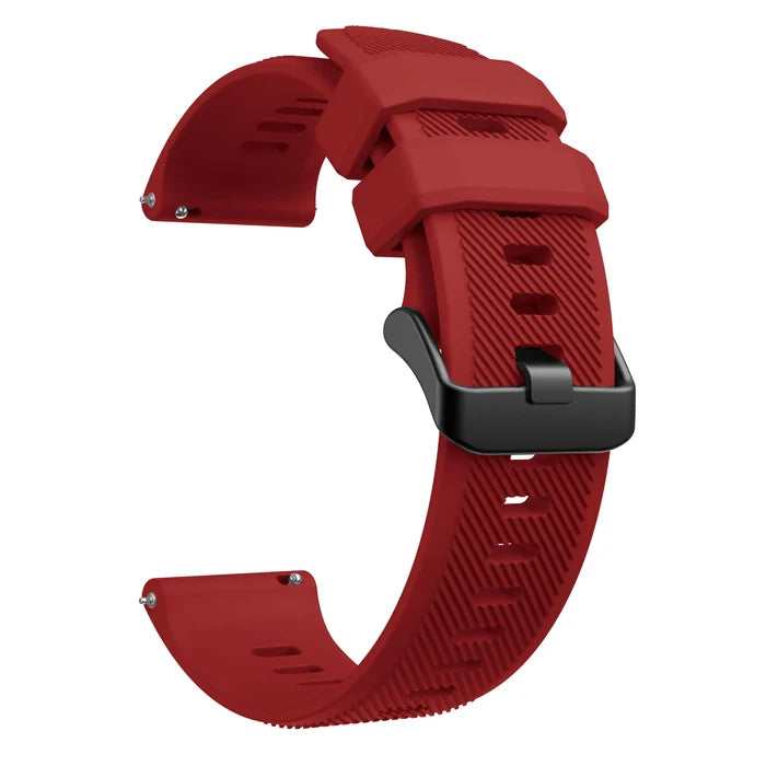 Habicare silicone strap for Garmin Vivoactive 4, TWS style, available in 13 colors, shown in blue with adjustable fit.