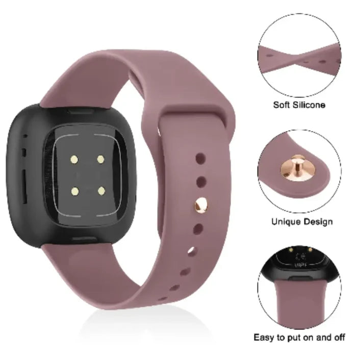 Habicare silicone watch band for Fitbit Sense 2, available in 17 vibrant colors, designed for comfortable TWS wear.