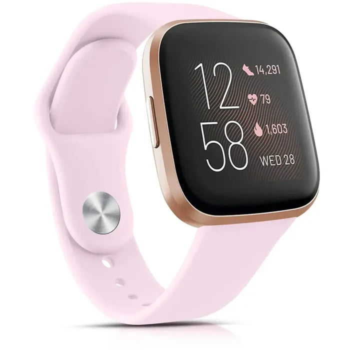 Habicare silicone watch band for Fitbit Sense 2 in various colors, flexible TWS strap designed for comfort and style.