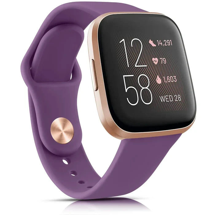 Habicare silicone watch band for Fitbit Versa Lite, displayed in various colors, designed for comfortable TWS wear.