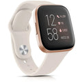 Habicare silicone watch band for Fitbit Versa Lite, available in 17 colors, shown in a close-up image with textured surface.