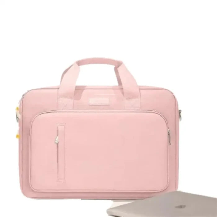 Slim Habicare 9eight5 laptop handbag designed for MacBook and Windows PCs, featuring a sleek, padded exterior for protection and style.