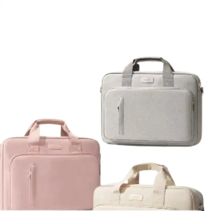 Slim Habicare 9eight5 laptop handbag designed for MacBook and Windows PCs, featuring a sleek, protective carrying case.