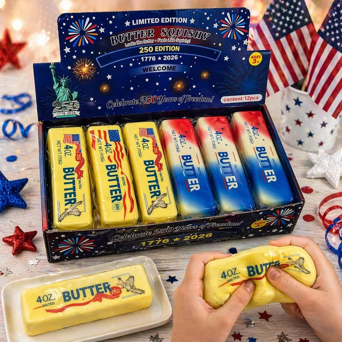 Slow Rise Squishy Butter PATRIOTIC 5 Inch Sensory Toy - Assorted