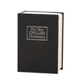Small 9eight5 book-shaped safe and lock box for money storage, made of durable metal, with a secure key lock.