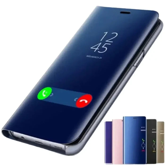 Habicare 9eight5 smart mirror flip case for Samsung Galaxy series, showing the stylish protective cover with mirror feature.