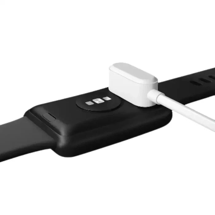 Habicare TWS smartwatch charger cable compatible with Huawei and Honor bands, shown coiled with connectors visible.