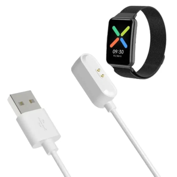 Habicare TWS smartwatch charger cable for OPPO Watch Free, with USB connection and compatible charging end.
