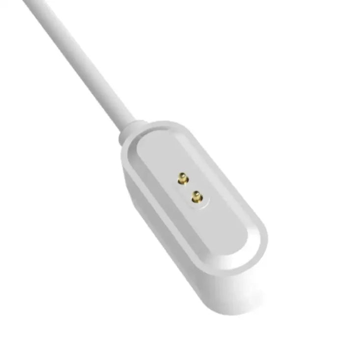 Habicare TWS smartwatch charger cable compatible with OPPO Watch Free, shown plugged into the device for charging.